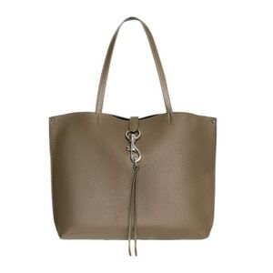 New Rebecca Minkoff Megan Tote Bag Work Purse Large Leather Seaweed Palladium